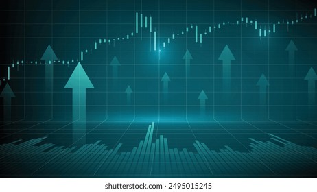 fondo abstracto del volumen del mercado de valores y de la vela palo en gráfico gráfico