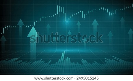 abstract background of stock market volume and candle stick on graph chart