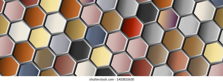 Abstract background of stone and hexagon brick