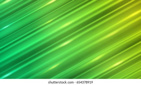 Abstract background of straight inclined lines with glares in green colors