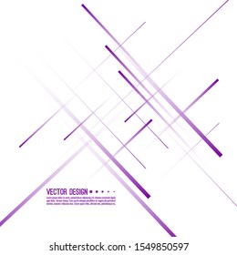 Abstract background with straight intersecting diagonal purple lines. Vector illustration in minimal style for fashion, techno design.