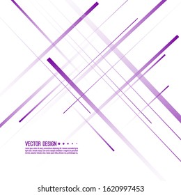 Abstract background with straight intersecting diagonal purple lines. Vector illustration in minimal style for fashion, techno design.