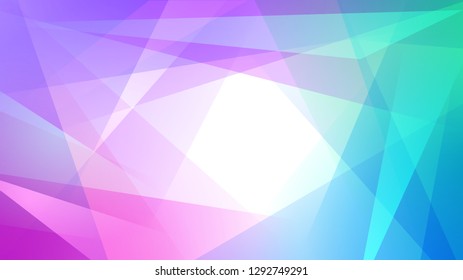 Abstract background of straight intersecting lines and polygons in light blue and purple colors