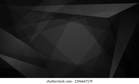 Abstract background of straight intersecting lines and polygons in black colors