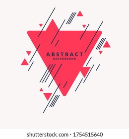 Abstract background with straight lines and geometric objects in minimalistic flat style on a light background. Bright vector illustration