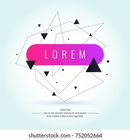 Abstract background with straight lines and geometric objects in minimalistic flat style on a light background. Bright vector illustration
