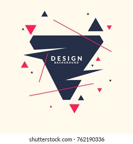 Abstract background with straight lines and geometric objects in minimalistic flat style on a light background. Bright vector illustration