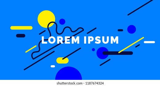 Abstract background with straight lines and splashes in minimalistic flat style. Bright vector illustration