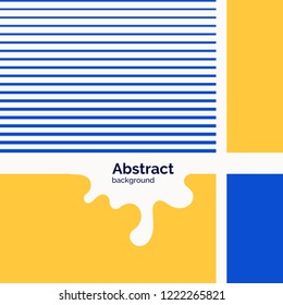 Abstract background with straight lines and splashes in minimalistic flat style. Bright vector illustration