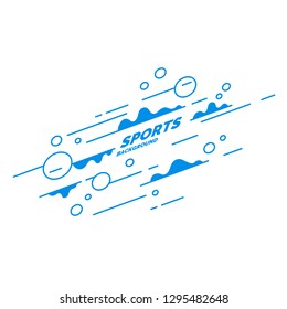 Abstract background with straight lines and splashes in minimalistic flat style. Bright vector illustration for sport