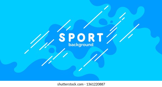 Abstract background with straight lines and splashes in minimalistic flat style. Bright vector illustration for sport