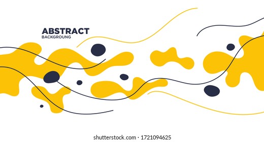 Abstract background with straight lines and splashes in minimalist flat style. Vector suitable design - Vector Illustration