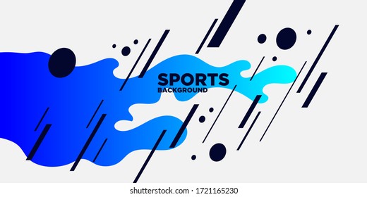 Abstract background with straight lines and splashes in minimalistic flat style. Bright sports illustration