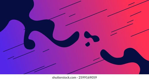 Abstract background with straight lines and splashes in minimalistic flat style. Bright vector illustration for sport
