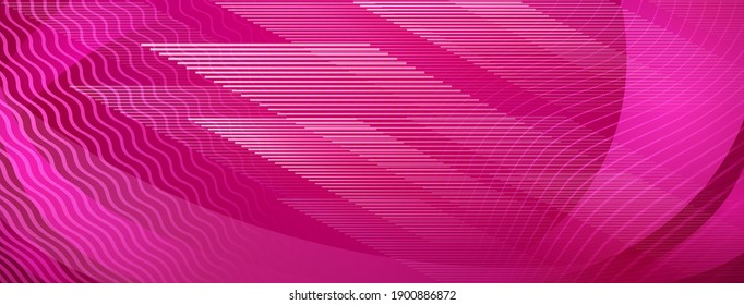 Abstract background of straight and wavy intersecting lines in purple colors