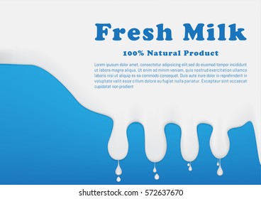 Abstract background with streaks of milk, drops waves for Advertising, product presentations