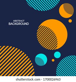 Abstract background of striped circles, dots. Abstract geometric composition. Applicable for covers, placards, posters, brochures, flyers, banner designs. Color vector illustration.