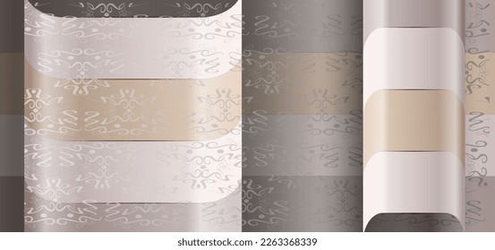Abstract background with striped gray silk ribbon