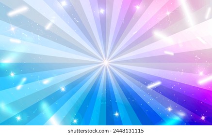 Abstract background with striped radial pattern with sun rays. Blue and pink color burst background for holiday, celebration, party, website, banner, advertising. Festive concept. Elegant Vector EPS10