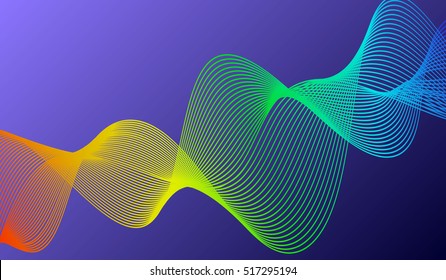 abstract background with striped ribbons.