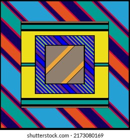 
Abstrakter Hintergrund mit gestreiften Quadraten. Perfekt für Mode, Textildesign, süße Stoffe, Tapete, Wickelpapier, Stoffe und Wohnungsdekoration.
