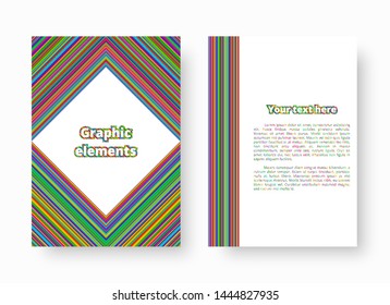 Abstract background with stripes of different colors for the design of holiday messages. Vector illustration with blue, green, yellow, orange, pink lines.