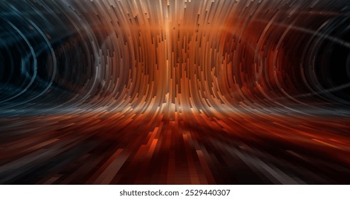 Abstrakter Hintergrund mit Streifen verschiedener Farben und Farbverläufe. Teilchen in Bewegung. Technologien. Vektorgrafik