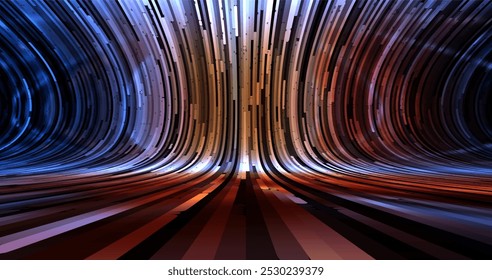 Fondo Abstractas con rayas de diferentes colores y Gradientes. Partículas en movimiento. tecnologías. Ilustración vectorial