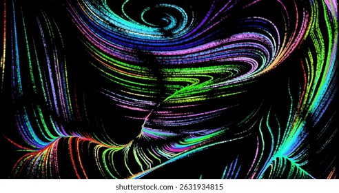 Fondo Abstractas con rayas de diferentes colores y Gradientes. Partículas en movimiento. tecnologías. Ilustración vectorial