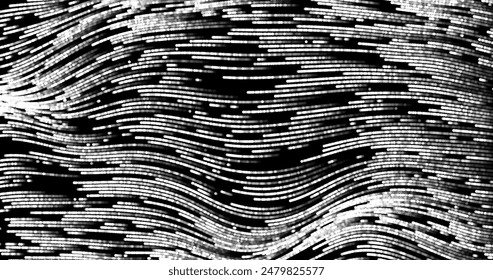 Abstract background with stripes of different and gradients. Particles in motion. technologies. Vector illustration