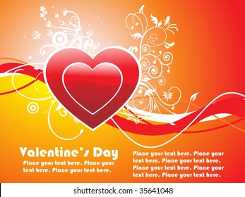 abstract background with stripes and red heart for valentine day