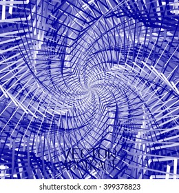Abstract Background with Stripes. Structure Spiral Tunnel. Vector Illustration