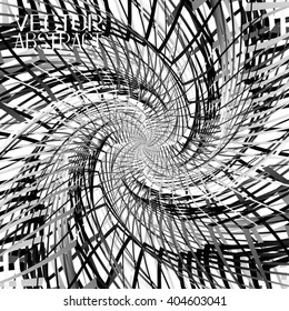 Abstract Background with Stripes. Structure Spiral Tunnel. Vector Illustration