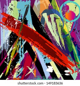 abstract background, with strokes, splashes and geometric lines