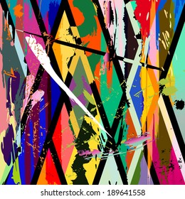 abstract background, with strokes, splashes and geometric lines