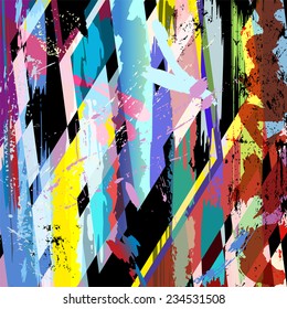 abstract background, with strokes, splashes and geometric lines