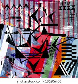abstract background, with strokes, splashes, stripes and triangles