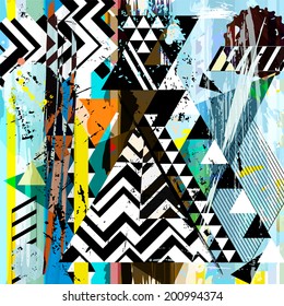 abstract background, with strokes, splashes, stripes and triangles