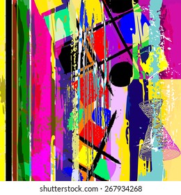abstract background, with strokes, splashes, stripes and circles