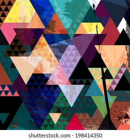 abstract background, with strokes, splashes and triangles