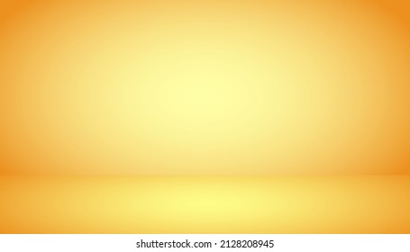 Abstract background. The studio space is empty. With a smooth and soft yellow color