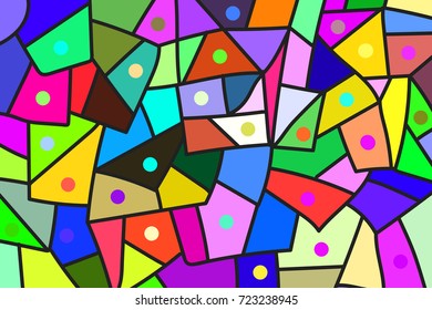 Abstract background in style of Doodle. Colorful patches. Vector illustration