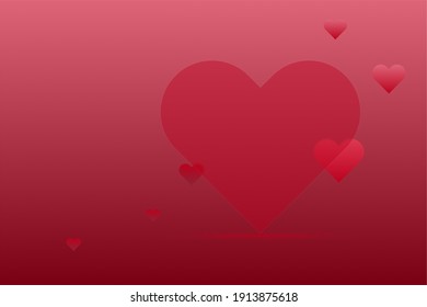 abstract background in the style of Glass Morphism for Valentine's day with a heart and circles