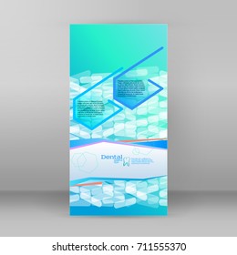 Abstract background in style info-graphics medical - concept dental care or stomatology technology. Vector Illustration EPS 10, Graphic Design elements bubbles with icon teeth