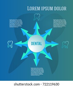 Abstract background in style info-graphics medical - concept dental care or stomatology technology. Vector Illustration EPS 10, Graphic Design elements bubbles with icon teeth