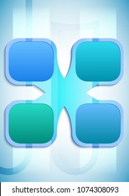 Abstract background in style infographics science - concept laboratory research or analysis lab. Vector Illustration EPS 10. Graphic Design elements techno flowers with icon microscope, dna, test tube