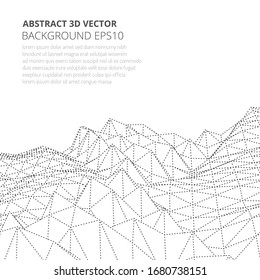 Abstract background in the style of low poly design. 3D landscape in virtual reality. Stock vector illustration.