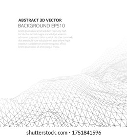 Abstract background in the style of low poly design. 3D landscape in virtual reality. Stock vector illustration. Space for text.