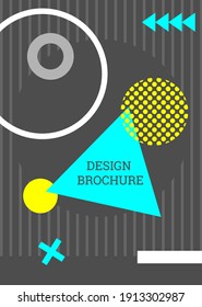 Abstract background in the style of Memphis. Geometric cover design. Fashionable bright cover, banner, poster, booklet. Creative colors. Vector