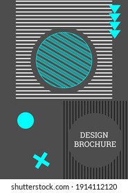 Antecedentes abstractos al estilo de Memphis. Diseño de cubierta geométrica. Portada moderna y brillante, pancarta, afiche, folleto. Colores creativos. Vector